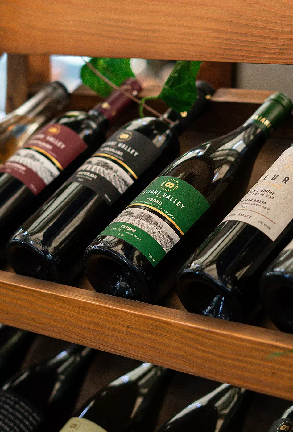 Wine in fish restaurant in Batumi Blue Wave